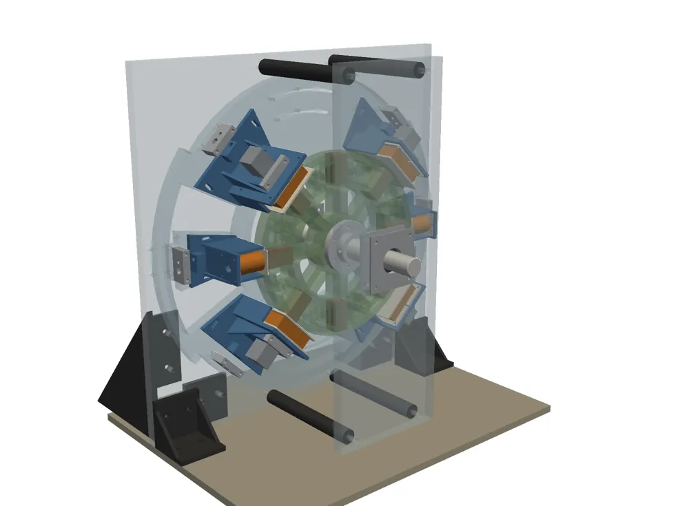 Adams motor v3.2 acrylic frame CAD render