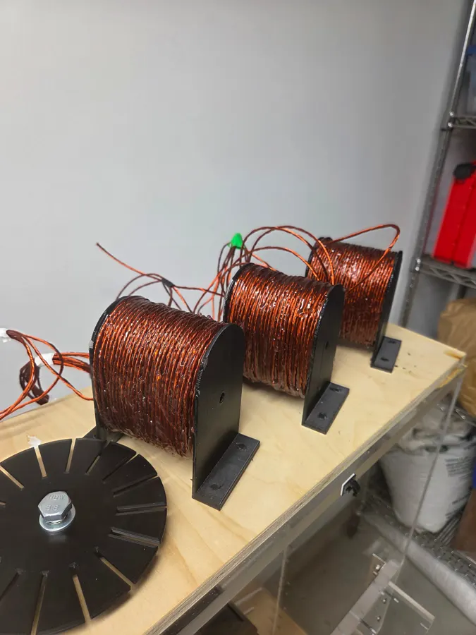 Wound copper coils on printed holders